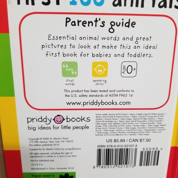 Priddy Books board books set, First 100 Words & First 100 Animals - Picture 2 of 6